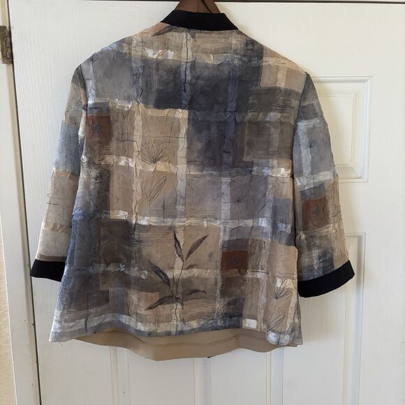 Vintage R&M Richards Women Blouse Cardigan Duo Necklace 18WP Floral Quiet Luxury - Picture 11 of 13